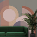 Blush Geometric Circles Wallpaper : Soft Mid-Century Mural