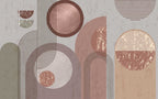 Terracotta Arch Circles Wallpaper : Boho Geometric Mural - View 2