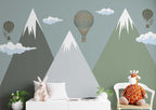 Green Mountain Balloon Wallpaper : Kids Peaks Mural
