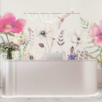 Soft Watercolor Wildflower Wallpaper : Pink Lilac Floral Mural - View 4