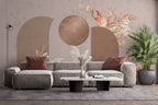 Copper Sun Arch Floral Wallpaper : Boho Geometric Mural - View 3