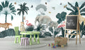 Elephant Tiger Safari Wallpaper : Tropical Jungle Kids Mural
