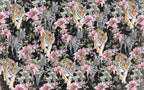 Zebra And Tiger Floral Wallpaper : Dark Jungle Lily Mural - View 2