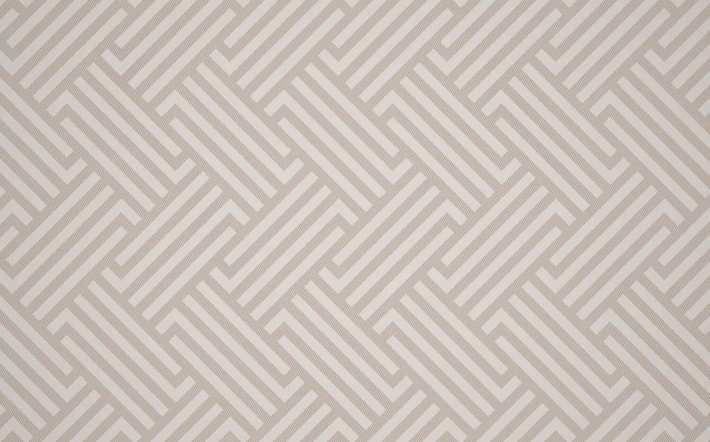 Beige Maze Geometric Wallpaper : Linear Labyrinth Pattern - View 2