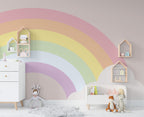 Pastel Rainbow Wallpaper : Soft Clouds Nursery Mural - View 5