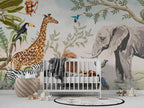 Safari Animal Kingdom Wallpaper : Watercolor Jungle Kids Mural - View 4