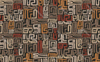 Ethnic Maze Wallpaper : Earthy Tribal Line Pattern - flat design