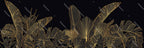 Black Gold Jungle Wallpaper : Line Art Tropical Leaves Mural - View 2