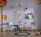Little Astronaut Wallpaper : Planets And Stars Space Mural - View 5