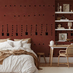 Terracotta Tribal Wallpaper : Abstract Geometric Mark Pattern - View 2