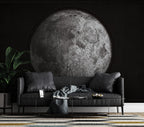 Full Moon Wallpaper : Realistic Lunar Surface Space Mural - View 2
