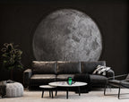 Full Moon Wallpaper : Realistic Lunar Surface Space Mural - View 3