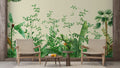 Tropical Jungle Leaves Wallpaper : Green Vines Cream Mural