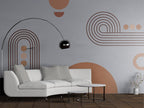 Terracotta Line Arches Wallpaper : Minimal Boho Shapes Mural - View 3