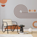 Terracotta Line Arches Wallpaper : Minimal Boho Shapes Mural