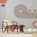 Terracotta Line Arches Wallpaper : Minimal Boho Shapes Mural