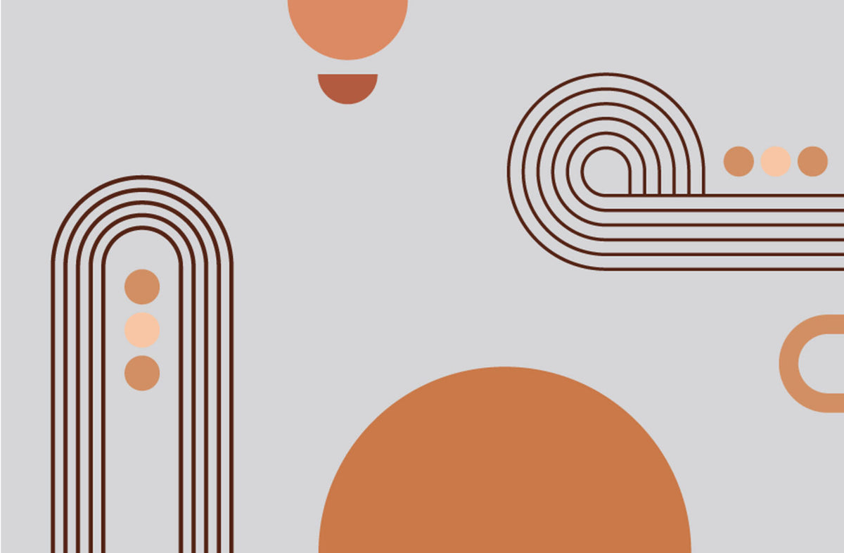 Terracotta Line Arches Wallpaper : Minimal Boho Shapes Mural - View 2