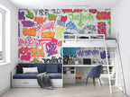 Colourful Graffiti Wallpaper : Neon Street Art Lettering Mural - View 5