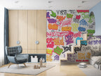 Colourful Graffiti Wallpaper : Neon Street Art Lettering Mural - View 6
