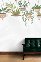 Hanging Plants Wallpaper : Trailing Potted Greenery Mural - View 5