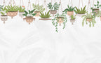 Hanging Plants Wallpaper : Trailing Potted Greenery Mural - View 2