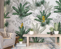 Line Art Banana Leaf Wallpaper : Sketch Tropical Mural