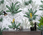 Line Art Banana Leaf Wallpaper : Sketch Tropical Mural - View 5