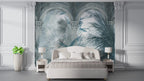 Blue Palace Garden Wallpaper : Arched Colonnade Palm Mural - View 3