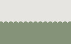 Green Scallop Wainscot Wallpaper : Two-Tone Arch Border Mural - View 2