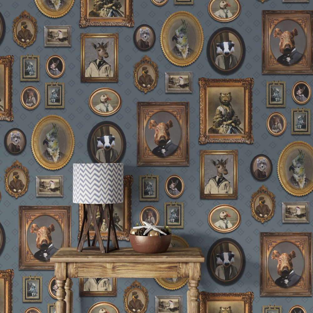 Animal Portrait Gallery Wallpaper : Framed Gentleman Animals Mural - View 4