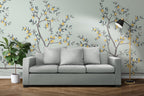 Lemon Tree Branch Wallpaper : Soft Mint Citrus Mural - View 6