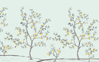 Lemon Tree Branch Wallpaper : Soft Mint Citrus Mural - View 2