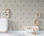Gold Star Beige Wallpaper : Minimal Sparkle Pattern - View 5