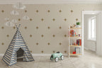 Gold Star Beige Wallpaper : Minimal Sparkle Pattern