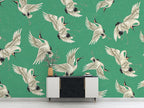 Emerald Flying Crane Wallpaper : Japanese Crane Pattern - View 4