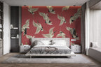 Red Flying Crane Wallpaper : Japanese Crane Pattern - View 4