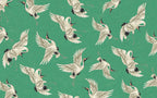 Emerald Flying Crane Wallpaper : Japanese Crane Pattern - View 2