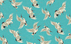 Teal Flying Crane Wallpaper : Japanese Crane Pattern - View 2