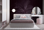 Plum Tropical Leaf Wallpaper : Dark Purple Palm Mural - View 6