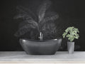 Charcoal Tropical Leaf Wallpaper : Dark Grey Palm Mural