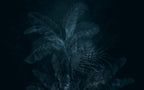 Navy Tropical Leaf Wallpaper : Dark Blue Palm Mural - View 2