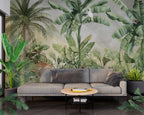 Watercolour Banana Jungle Wallpaper : Tropical Forest Animals Mural - View 6