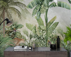 Watercolour Banana Jungle Wallpaper : Tropical Forest Animals Mural - View 5