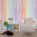 Rainbow Stripe Kids Wallpaper : Painted Vertical Stripes Pattern - View 5