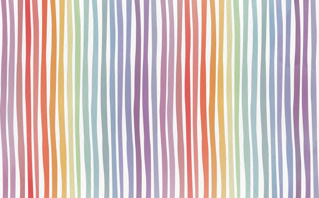 Rainbow Stripe Kids Wallpaper : Painted Vertical Stripes Pattern - View 2