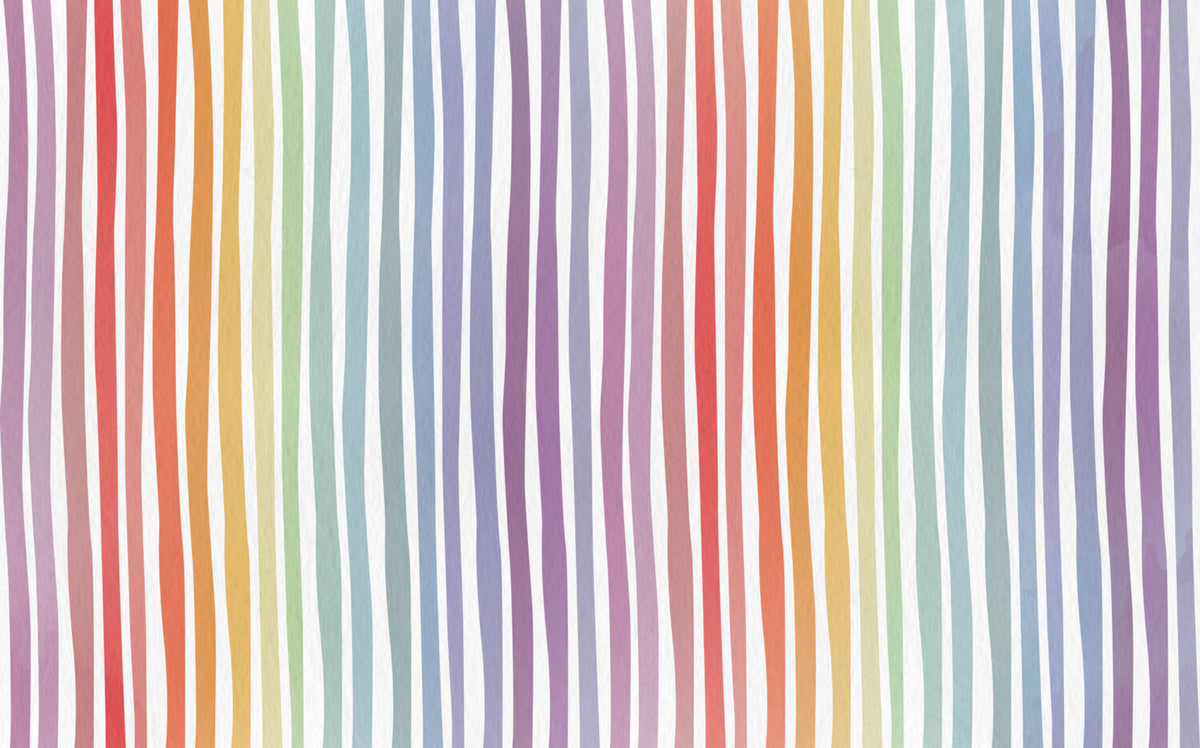 Rainbow Stripe Kids Wallpaper : Painted Vertical Stripes Pattern - View 2