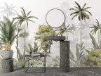 Misty Tropical Forest Wallpaper : Painted Olive Trees Mural - View 4