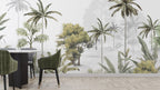 Misty Tropical Forest Wallpaper : Painted Olive Trees Mural - View 5