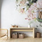Soft Pink Rose Wallpaper : Watercolor Peony Border Mural - View 6