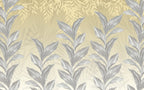 Silver Leaf Wallpaper : Grey Botanical On Gold Mural - View 2
